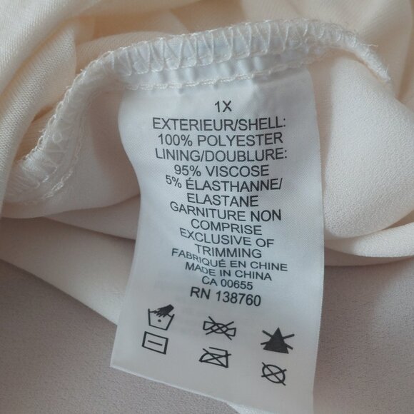 Penningtons Plus Size Womens Cream Tank Top with Embelishment V Neck Trim - Picture 9 of 12